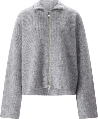 Fabiana Filippi Omkeerbaar Cardigan met Rits - Dames - Vesten - Grijs - S - Wol - Truien & Vesten