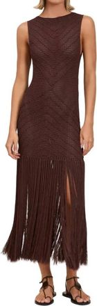 Devon Windsor Leiza Fringe Dress In Mahogany