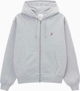 Gramicci Mens Gramicci One Point Zip Hooded Sweatshirt - Grey - Size: 42