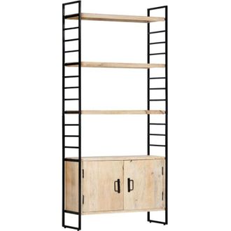 vidaXL Vidaxl - Libreria a 4 Livelli 80x30x180 cm in Legno Massello di Mango