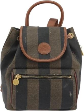 Fendi Pre-owned Vintage Plastic Backpack - Dames - Vintage Rugzakken - Bruin - ONE Size - Vintage