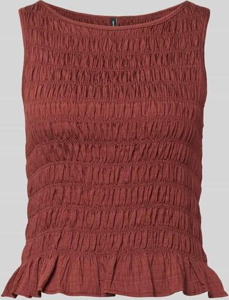 Vero Moda Slim Fit T-Shirt aus Viskose-Mix Modell NORI SMOCK in Rostrot, Gr&ouml;&szlig;e XL