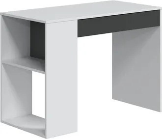 Home Heavenly Home Heavenly - Escritorio Reversible Club, Con Caj&oacute;n Y Estanter&iacute;a Con 2 Espacios Abiertos. 101x73x50 Cm. Color: Blanco - Gris Antracita