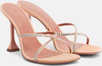 Amina Muaddi Sally crystal-embellished satin mules