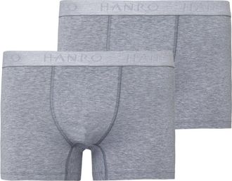 Hanro Cotton Essentials 2-Pack Cotton Boxer Briefs in Light Melange at Nordstrom, Size X-Large