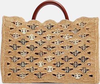 Paco Rabanne Borsa 1969 in rafia con applicazioni