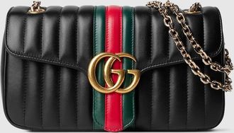 Gucci Jetset GG Marmont Medium Shoulder Bag, Black, Leather
