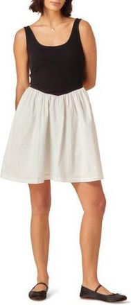 Nobody's Child Mixed Media Tank Minidress in Black/White at Nordstrom Rack, Size 12