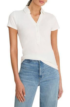 Nic+Zoe Perfect Knit Rib Polo in Paper White at Nordstrom, Size X-Large