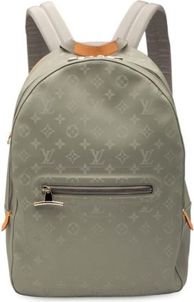 Louis Vuitton Brown Gray Canvas Leather Backpack (Pre-Owned)