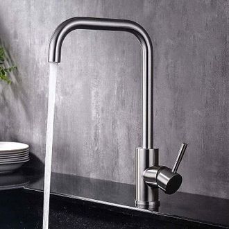 OEM Grifo De Cocina Xu, Giratorio 360&deg;, De Acero Inoxidable, Apto Para Fregaderos Individuales Y Dobles, Apto Para Agua Fr&iacute;a Y Caliente, Grifo Mezclador D