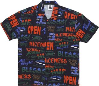 HUF Dub Rhythm Korte Mouw Shirt - Dames - Overhemden - Veelkleurig - S - Rayon - Overhemden