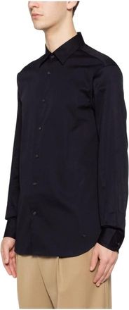 Emporio Armani Katoenen overhemd - Heren - Casual Overhemden - Blauw - M - Katoen - Overhemden