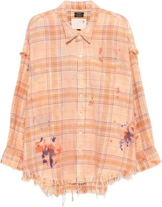 R13 Plaid Frayed Shirt