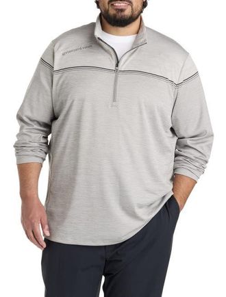 Vineyard Vines Big & Tall Sankaty Stripe 1/4-Zip Pullover in Ultimate Gray at Nordstrom, Size 5X Big