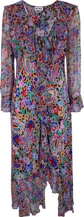 Rixo Gracye Dress Cara Floral Leopard Brown