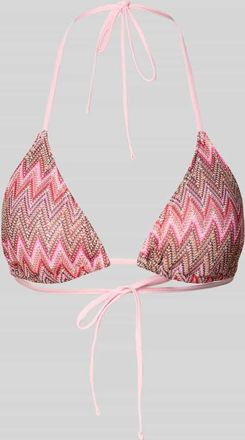 Pieces Bikini-Oberteil mit Allover-Muster in Rose, Gr&ouml;&szlig;e XS