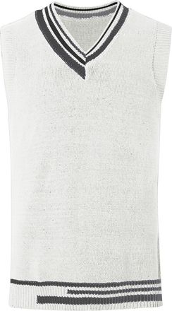 Generic Mens Sleeveless Jumpers & Knitted Gilets Mens Sleeveless Knitted Tank Tops Jumper V-Neck Sleeveless Cardigan Waistcoat Cotton Casual Autumn Winter Rib
