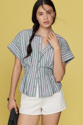 Pilcro The Bobbie Short-Sleeve Fitted-Waist Blouse by Pilcro