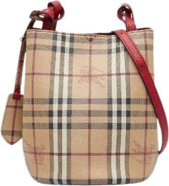 Burberry Pre-owned Bucket Bags, female, Multicolor, Size: ONE SIZE Pre-owned Nova Check Shadow Horse PVC Leather Shoulder Bag
