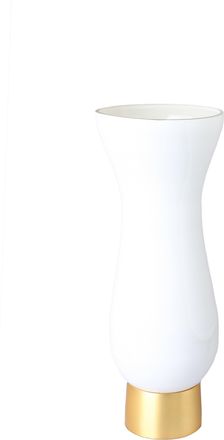Classic Touch White Glass Vase with Gold Base