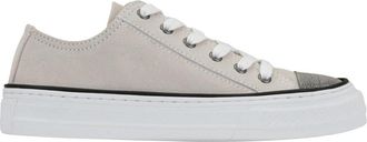Brunello Cucinelli Suede Vetersneakers - Dames - Sneakers - Beige - 36 EU - Leer - Schoenen