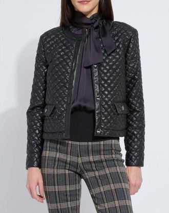 Lyss&eacute; Aurelle Quilted Vegan Leather Cropped Jacket In Black