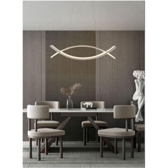 Trade Shop Trade Shop - L&aacute;mpara Colgante Moderna 2 L&iacute;neas Curvas Cruzadas Luz 4000k 6500k Lp-27