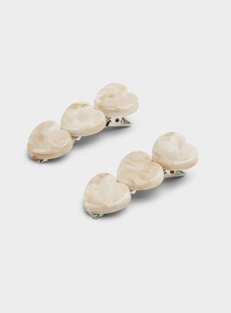 Simons Acetate heart clips Set of 2