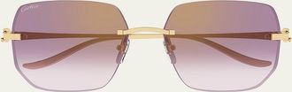 Cartier Rimless Metal Butterfly Sunglasses