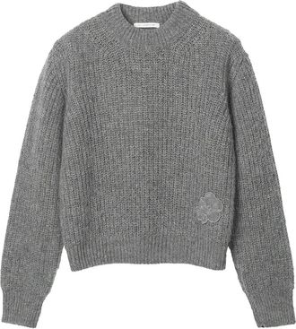 Cecilie Bahnsen Maglione Bega con applicazione fiore - Grigio