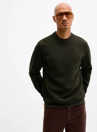 Le 31 Mens Embossed geo sweatshirt