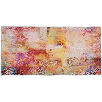 Beliani Alfombra De Pelo Corto 80 X 150 Cm Con Patr&oacute;n Abstracto Multicolor Isparta
