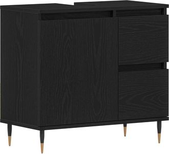 vidaXL Gabinete de Baño con cajón Roble negro 65 x 33 x 60 cm Vidaxl