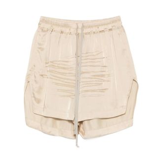 Rick Owens Casual Shorts, female, Beige, Size: M Crinkle Satin Shorts