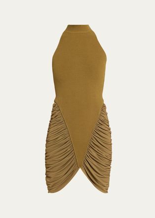 Et Ochs Atticus Draped Jersey and Knit Mini Dress