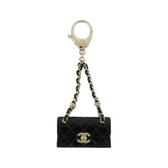 Chanel Pre-owned Accessories, female, Black, Size: ONE SIZE Pre-owned Vintage Keyring