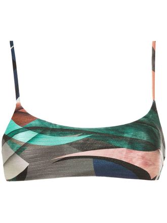 Lygia & Nanny Cancun printed bikini top - women - Polyamide/Spandex/Elastane - 38 - Blue