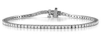 The Diamond Store 2CT Tennis Bracelet Lab Diamonds Claw Set in 9K White Gold