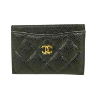Chanel Tweedehands leren portemonnees - Dames - Pre-owned - Zwart - Maat: ONE Size Leer