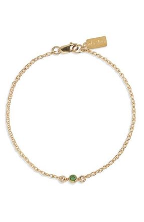 Set & Stones Cubic Zirconia Birthstone Pendant Bracelet in Gold /May at Nordstrom