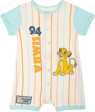 Disney Lion King Simba Athletic One Piece Romper in Light Blue Simba at Nordstrom, Size 0-3M