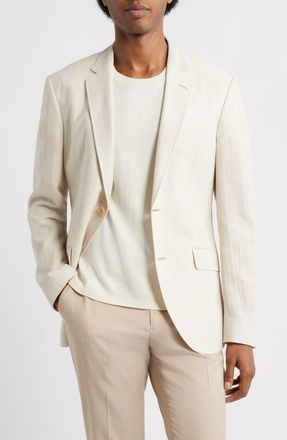Etro Roma Jersey Tonal Stripe Cotton Sport Coat in Ecru at Nordstrom, Size 50 - R