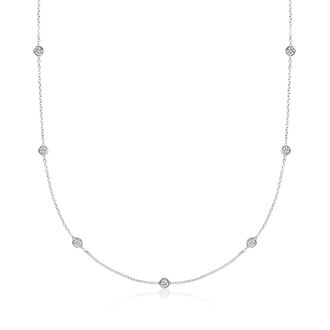 Ross-Simons Bezel-Set Lab-Grown Diamond Station Necklace in Sterling Silver