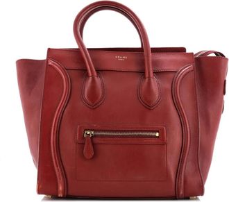 Celine Luggage Bag Smooth Leather Medium tote bag - Rood