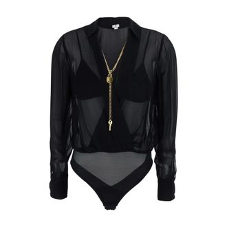 Elisabetta Franchi Dames, Tops, Zwart, Maat: L Viscose