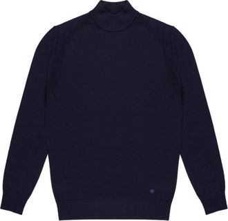 Manuel Ritz Mock Neck - Heren - Coltruien - Blauw - L - Wol - Truien & Vesten