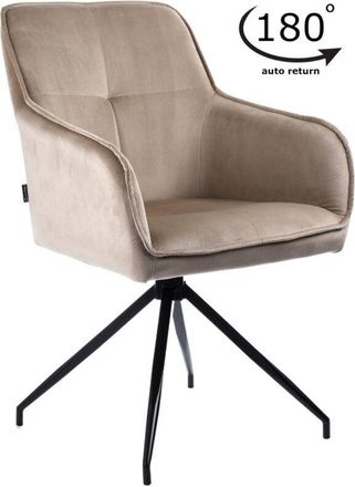 OEM Silla Giratoria Aster Tapizada En Terciopelo Beige