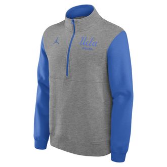 Nike Jordan Mens UCLA Club Jordan Brand College 1/2-Zip Crew in Grey | 0JJW09GUUCL-7HV