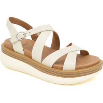 Gentle Souls Rebha Strappy Wedge Sandal in Stone Leather at Nordstrom, Size 6.5